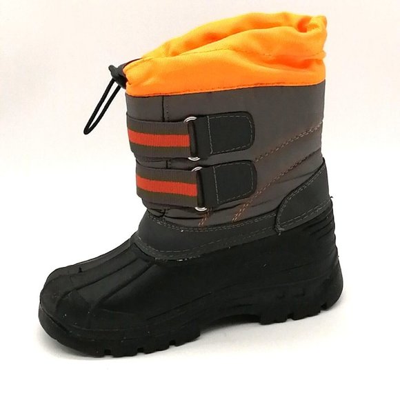 BMcityBM Kids Mid Calf Snow Boot  Gray Orange Hook & Loop‎ Close EUR 31 - Picture 1 of 8